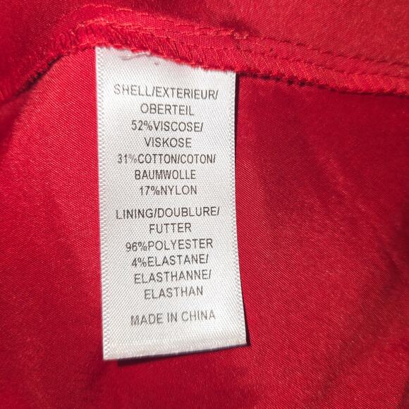 Adrianna Papell Womens Fit Flare Dress Red Black Lace Overlay Feminine Event - Picture 13 of 14